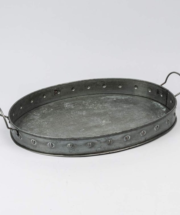 Bandeja Oval de Flandre Com Poá G cod 008042 54cm x 43cm x 5,5cm