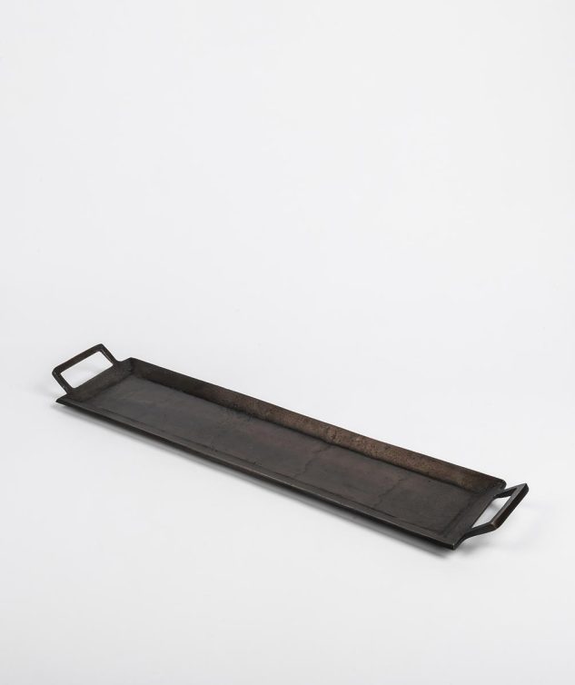 Bandeja Retangular Fina de Metal Industrial P cod 006155 59cm x15cm x2cm