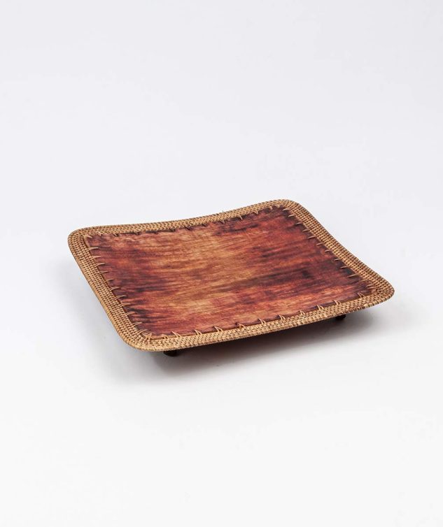 Bandeja Tailandesa Quadrada Com Pé cod 004446 34cm x34cm x5cm