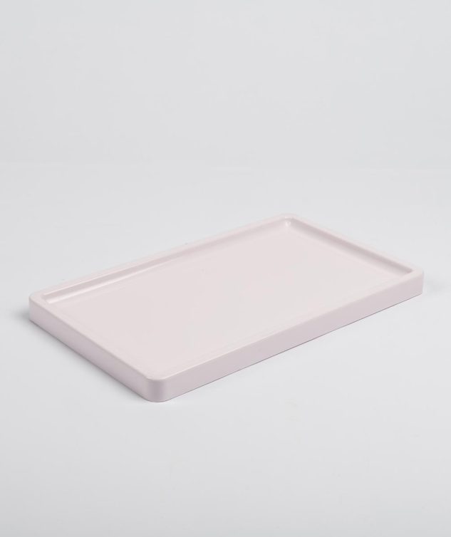 Bandejinha Retangular Mosaico Rosa Claro cod 007849 30cm x 18cm x 1cm