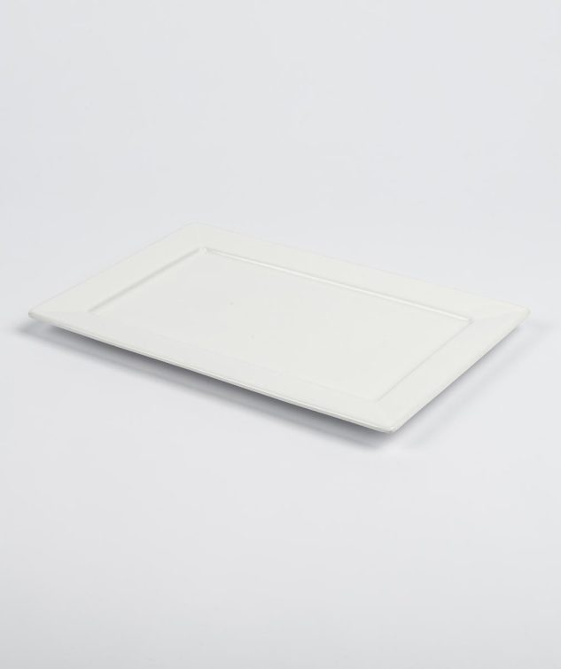 Bandejinha Retangular de Porcelana Branca cod 007856 30cm x 20cm x 2cm