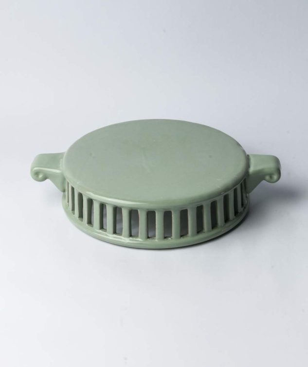 Boleira Redonda Gradeada França Celadon M cod 007933 27cm x7cm