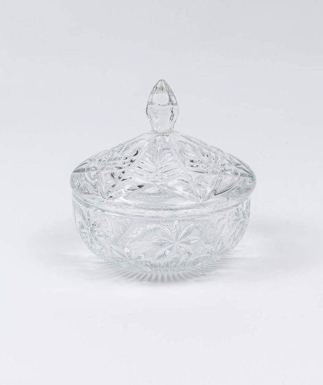 Bomboniere Redonda de Cristal sem Pé cod 005293 14cm x14cm