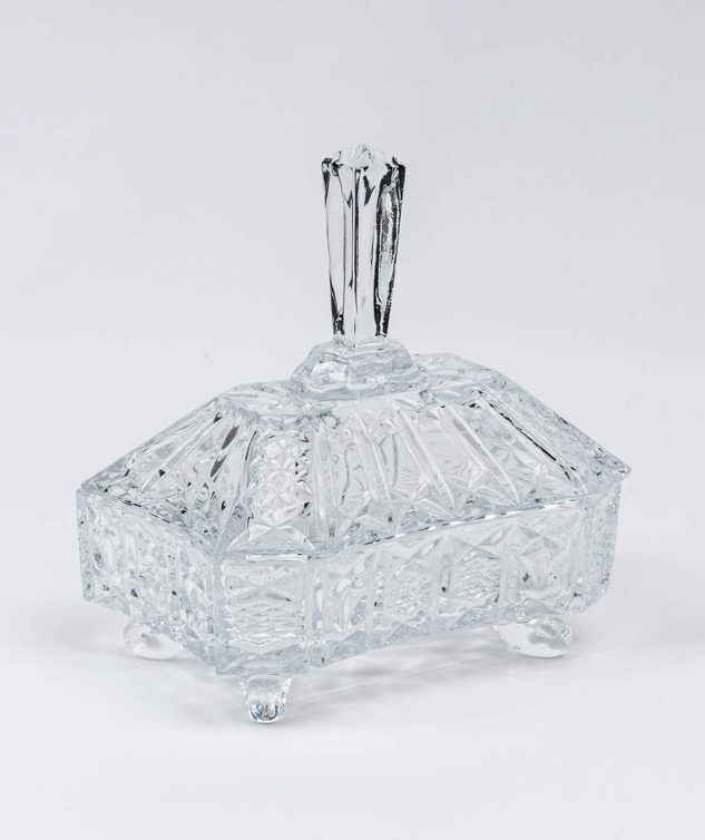 Bomboniere Retângular de Cristal Taurus cod 005292 18cm x 13cm x 20cm