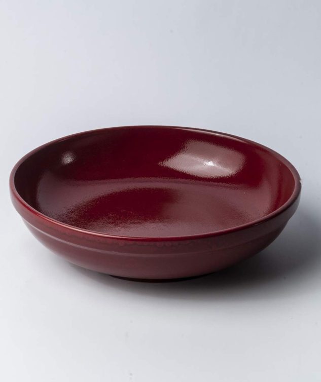 Bowl Redondo de Porcelana Vermelha G cod 005518 32 cm x8,5cm