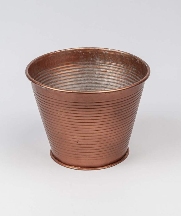 Cachepô Canelado de Cobre G cod 007276 27cm x21cm