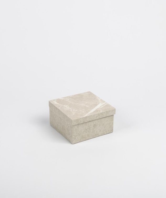 Caixa Quadrada Travertino P cod 007822 14,5cm x14,5cm x8cm