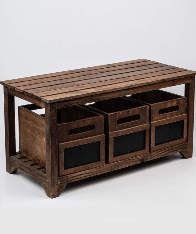 Caixote Com 3 Caixas Com Lousa cod 007678 72cm x34cm x35cm
