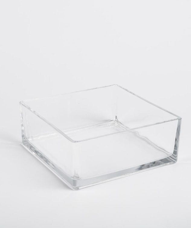 Centro de Mesa Quadrado de Vidro G cod 005808 25cm x25cm x10cm
