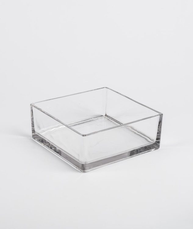 Centro de Mesa Quadrado de Vidro M cod 002433 20cm x20cm x8cm