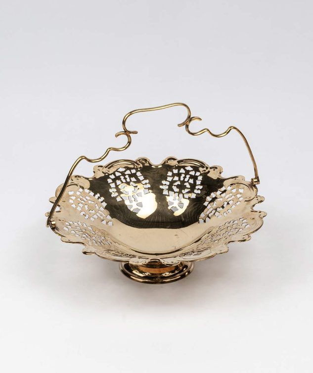 Cesta Dourada Rendada M cod 004272 27cm x8cm