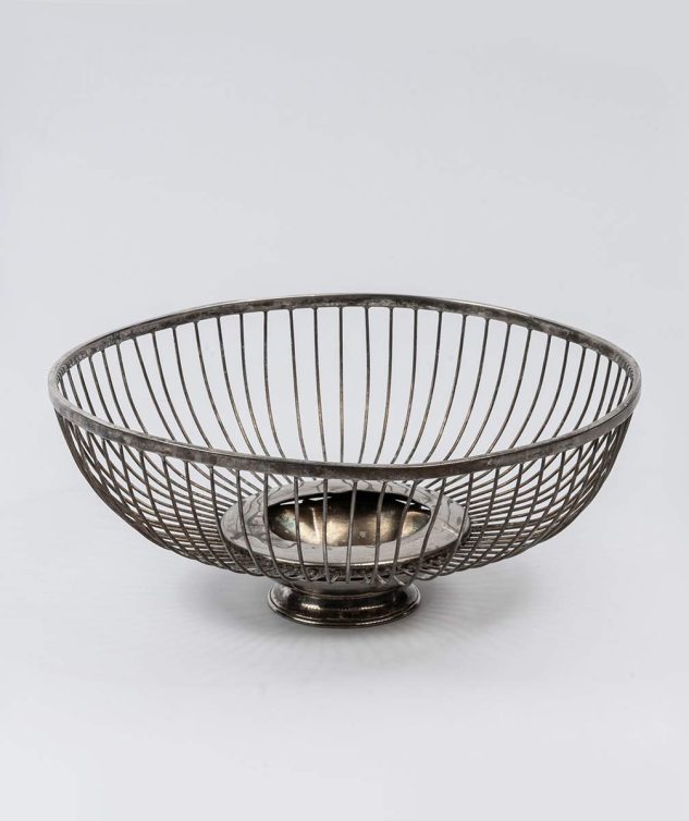 Cesta de Prata Redonda Gradeada cod 008097 25cm x11cm