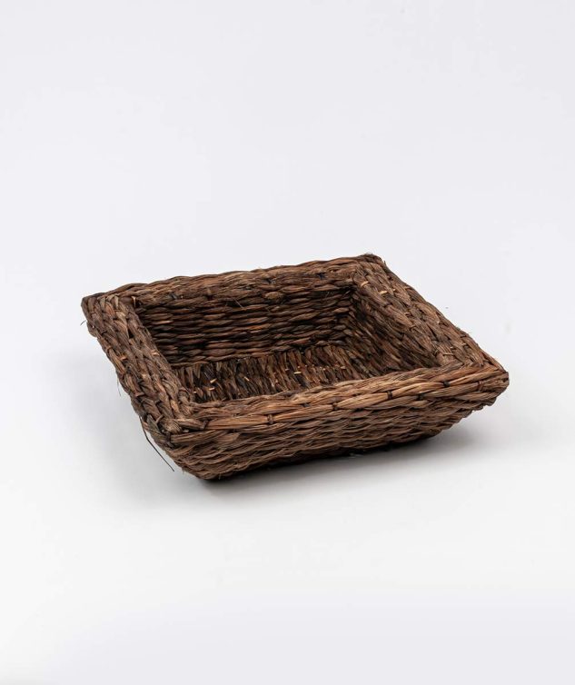 Cesto Quadrado Folha de Bananeira cod 004319 33cm x33cm x9cm