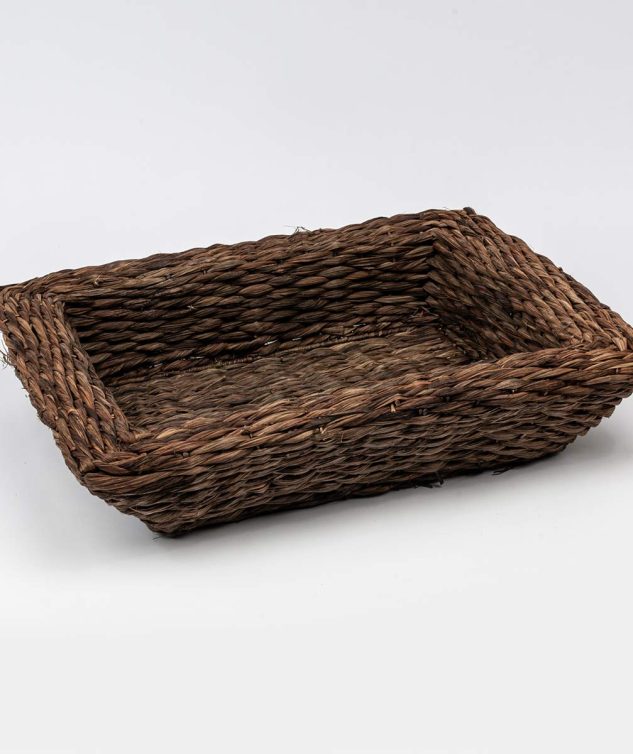 Cesto Retângular Folha de Bananeira cod 004323 48cm x38cm x10cm