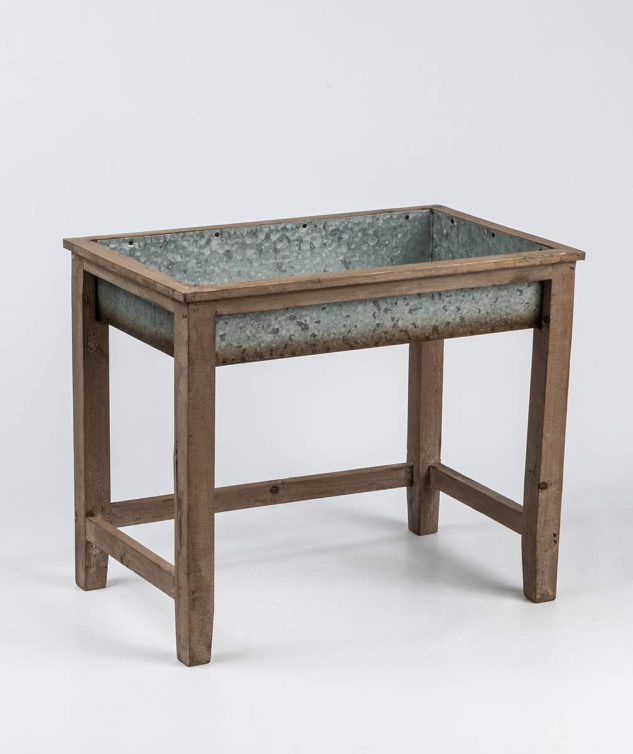 Cocho de Flandre Com Pé De Madeira cod 007743 46cm x30cm x38cm