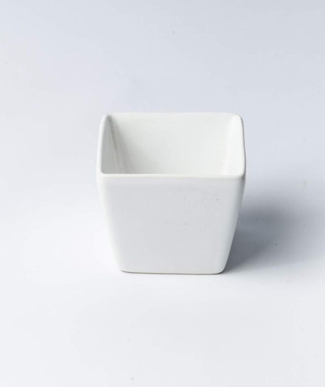 Cumbuca Quadrada Funda Branca cod 004491 8cm x7,5cm x 7cm