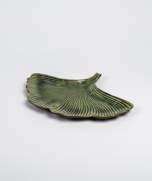 Folha Verde de Porcelana Tipo Leque cod 005645 39cm x30cm x2cm