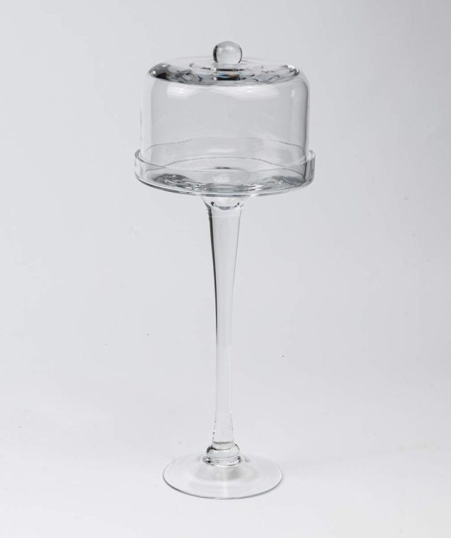 Mini Boleira de Vidro com Pé Alto e Cloche - cod 004544 - 16cm x43cm
