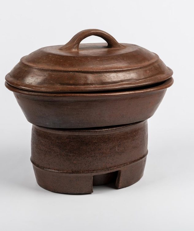 Panela Oval G de Barro com Rechaud cod 159678 36cm x 23cm x 8cm