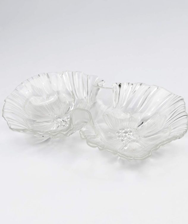 Petisqueira Dupla de Cristal - cod 005541 - 33cm x19cm x6cm