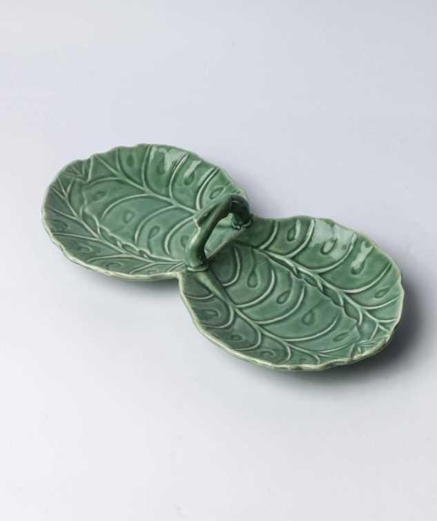 Petisqueira Verde Dupla Aurora cod 004257 34,5cm x17,5