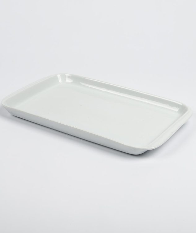 Pirex Retangular Raso de Porcelana Branca cod 007855 37,5cm x21cm x 3cm