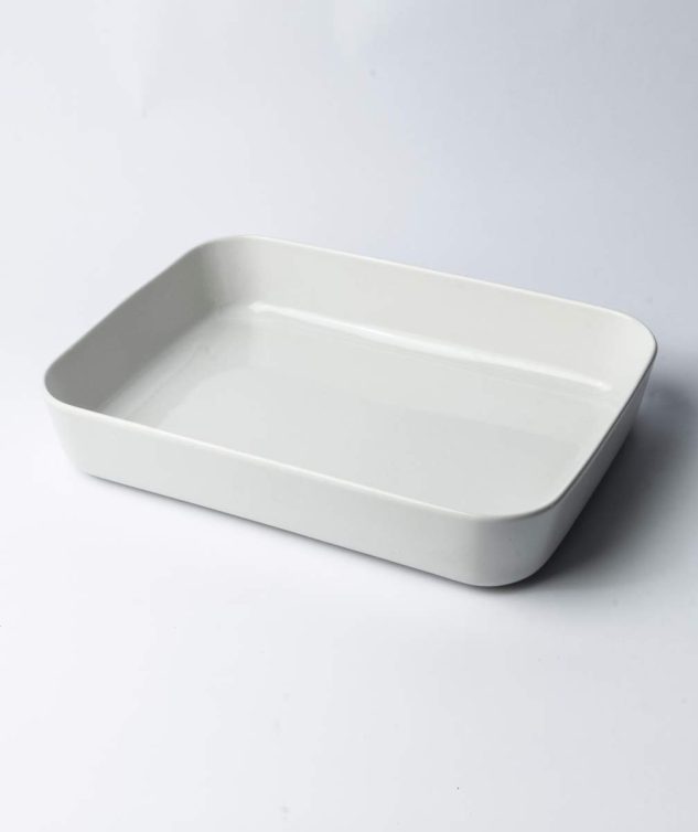 Pirex Retângular de Porcelana Branca Lisa Fundo cod 005705 41cm x30cm x8cm