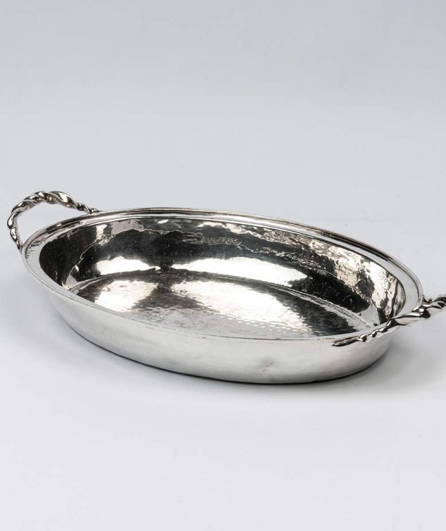 Porta Pirex Oval com Alça Trabalhada cod 005431 44cm x 32cm x 6cm