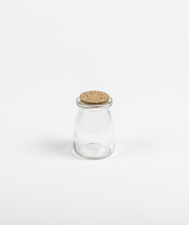 Potinho de Vidro com Tampa de Cortiça cod 001969 150ml