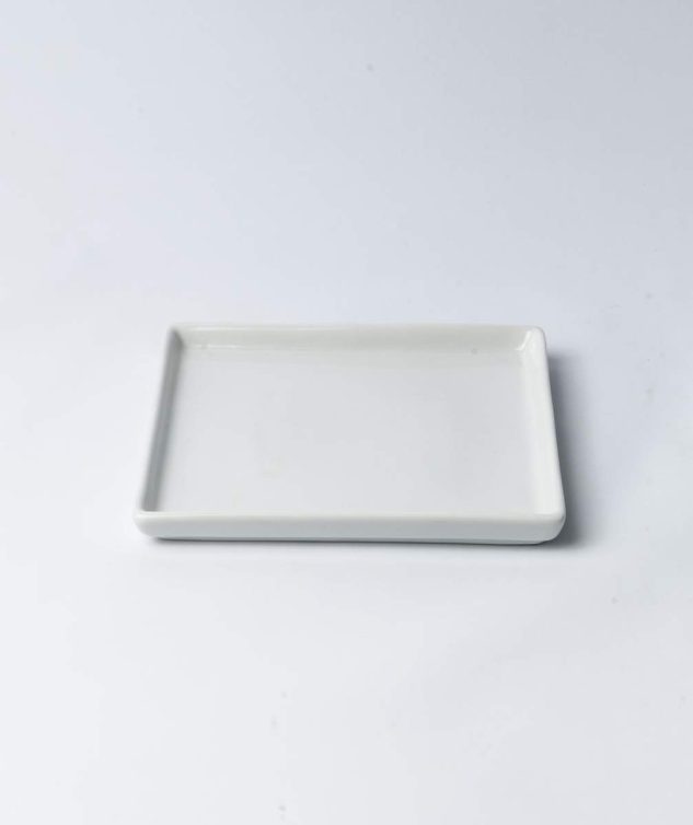 Pratinho Quadrado de Porcelana Branca para Couvert cod 007816 18,5cm x18,5cm x2cm