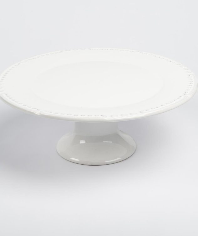 Prato de Bolo Drops Branco cod 159256 33cm x13cm