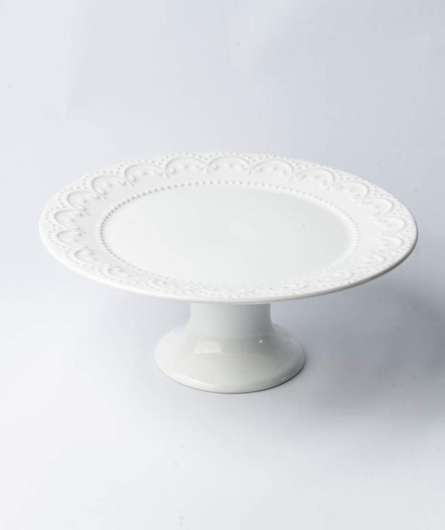 Prato de Bolo Princess Branco cod 159255 33cm x14cm