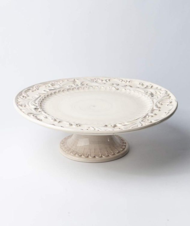 Prato de Bolo com Pé Provence cod 005560 39cm x 14cm