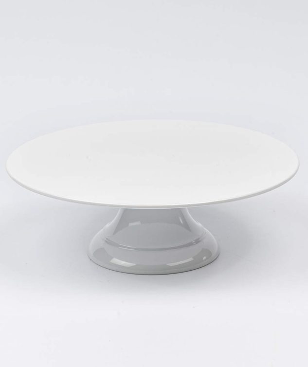 Prato de Bolo de Melamina Branco Com Pé - cod 006412 - 30,5cm x10cm