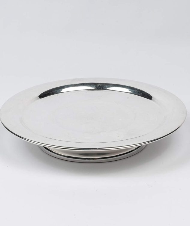 Prato de Bolo de Prata com Pé Baixo cod 007790 30cm x5cm