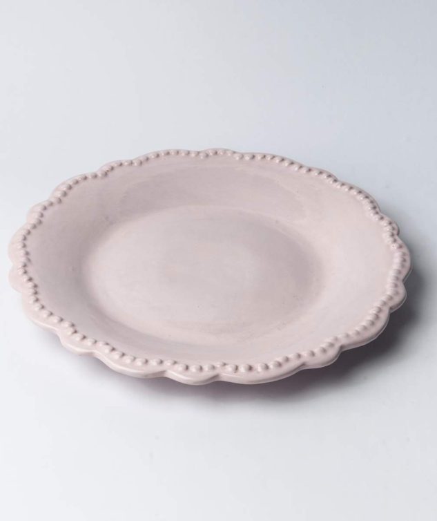 Prato de Bolo sem Pé Inglesa Rosa G cod 008813 32cm
