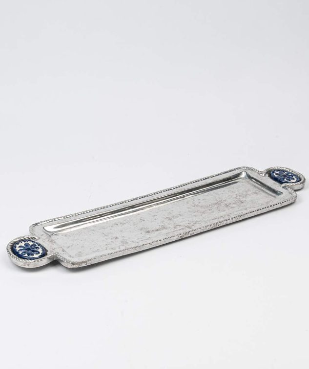 Prato de Rocombole de Aluminio com Alça peq. Azul - cod 005352 - 60cm x17cm x 2cm