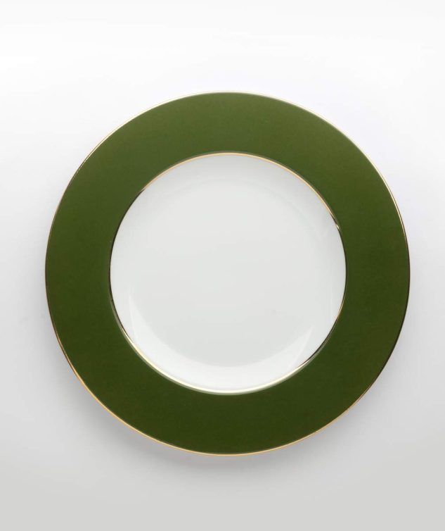 Prato de Sobremesa Verde Ouro cod 159505 21cm