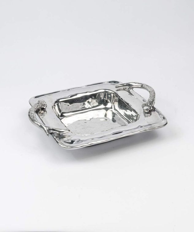 Saladeira Quadrada com Alça Chifre - cod 005364 -35cm x35cm x6cm