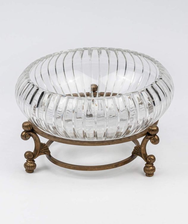 Saladeira de Cristal Ranhurada - cod 004385 - 20cm x11cm