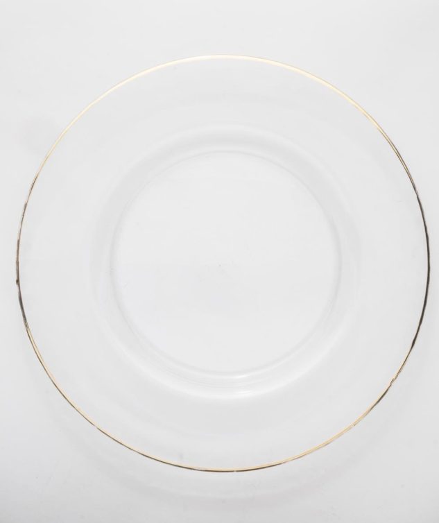 Sousplat Redondo de Vidro Gold cod 004930 33cm