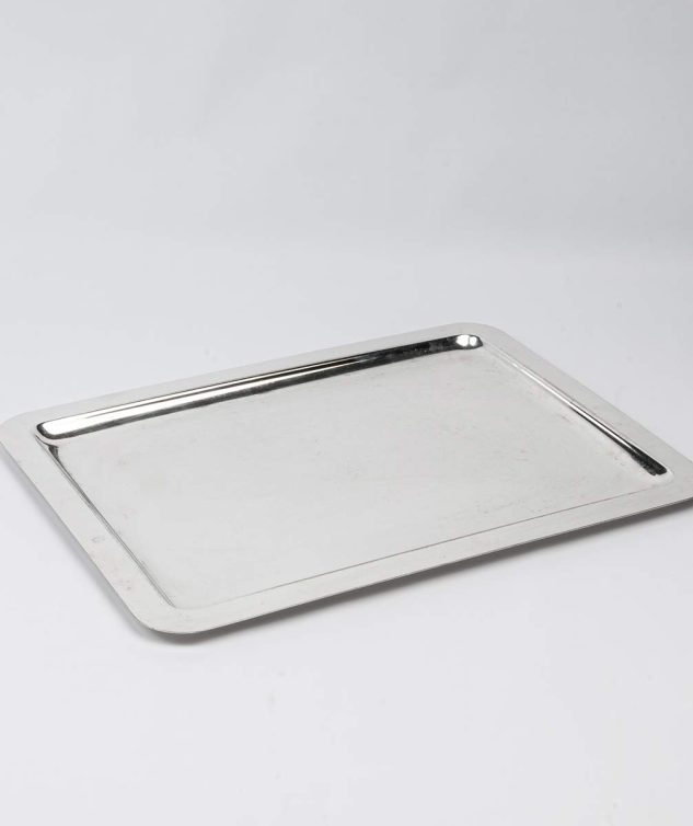 Sousplat Retangular de Prata Borda Fina cod 004400 47cm x 36cm x 1cm