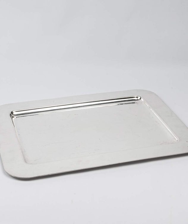 Sousplat Retangular de Prata Borda Larga cod 004401 53cm x 42cm x 1cm