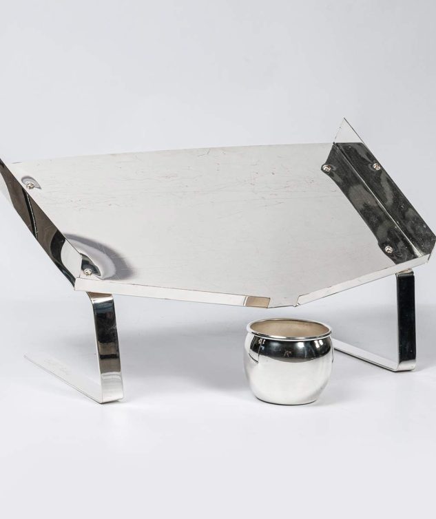 Suporte de Prata para Favo de Mel com Pote cod 158867 40cm x 30cm x 29cm