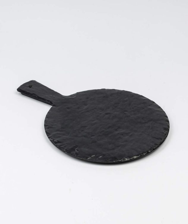 Tábua Redonda Com Cabo Stone Melamina Preta - cod 007577 - 43,7cm x 30,6cm x 1,7cm
