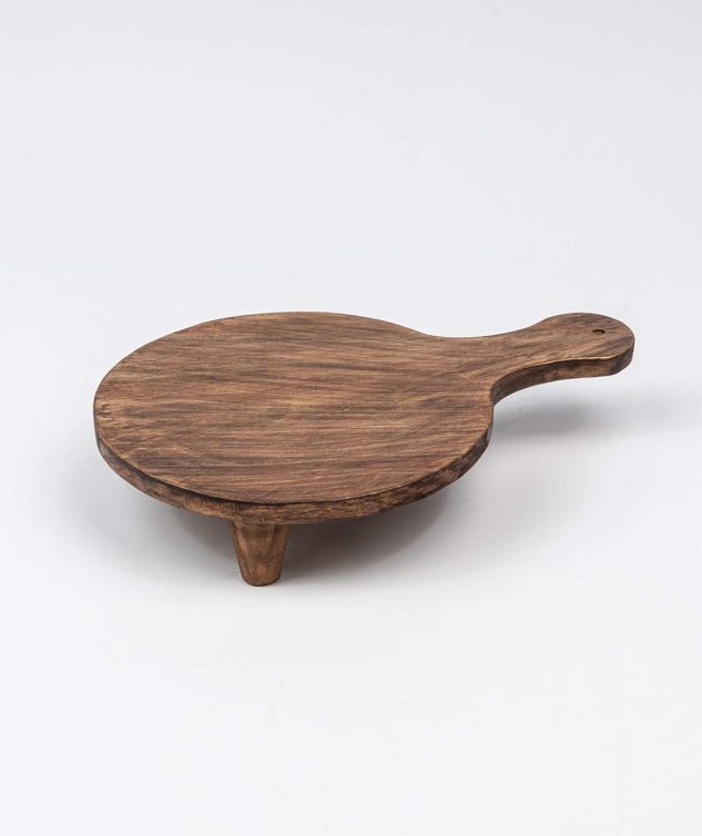 Tábua Redonda de Madeira Com Pé - cod 007674 - 23cm x7cm