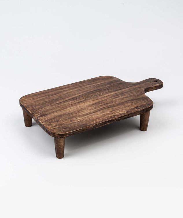 Tábua Retangular de Madeira Com Pé G - cod 007676 - 33cm x25cm x8cm