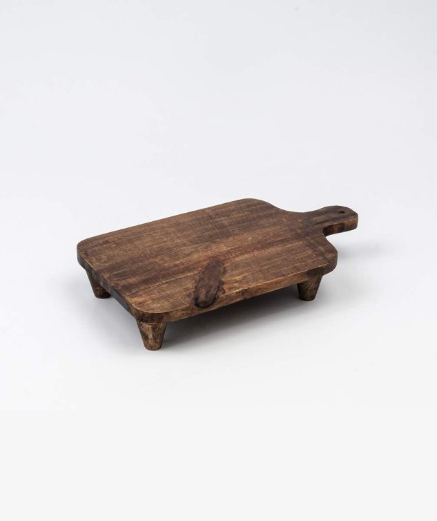 Tábua Retangular de Madeira Com Pé P - cod 007677 - 28cm x20cm x6cm