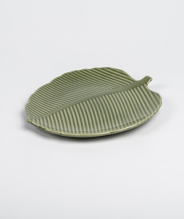 Travessa Leaves Verde M cod 007913 32cm x27cm x2cm