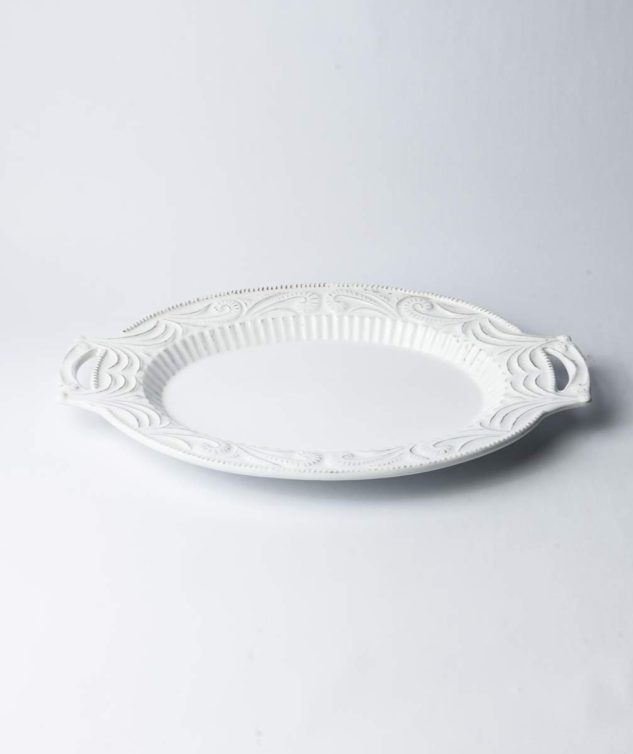 Travessa Oval Rasa com Alça Ravelo Provence M cod 007895 51cm x33cm x4,5cm